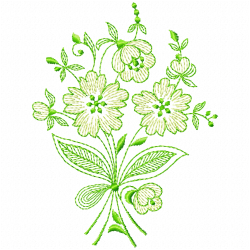 Flowers And Tree Embroidery Design 12